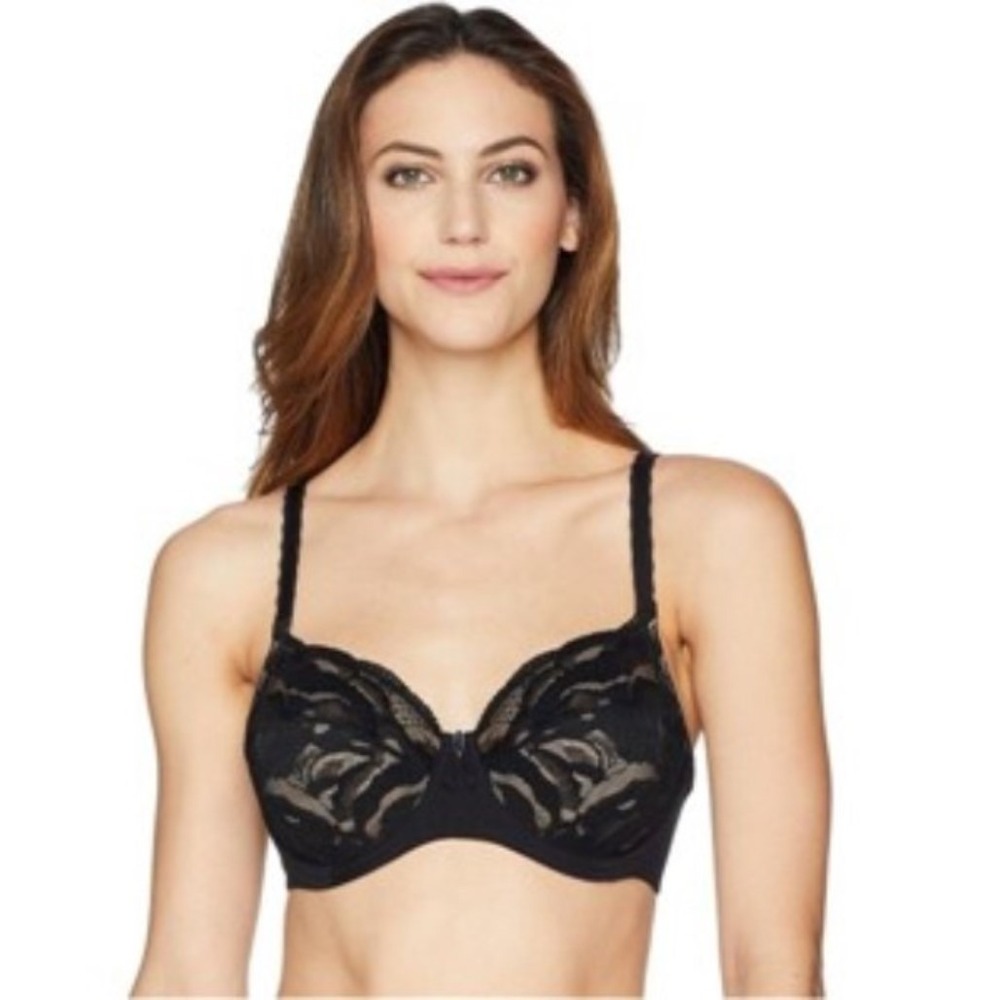 NWT Wacoal 38C Top Tier Lace Underwire Bra 855223 Black 121253